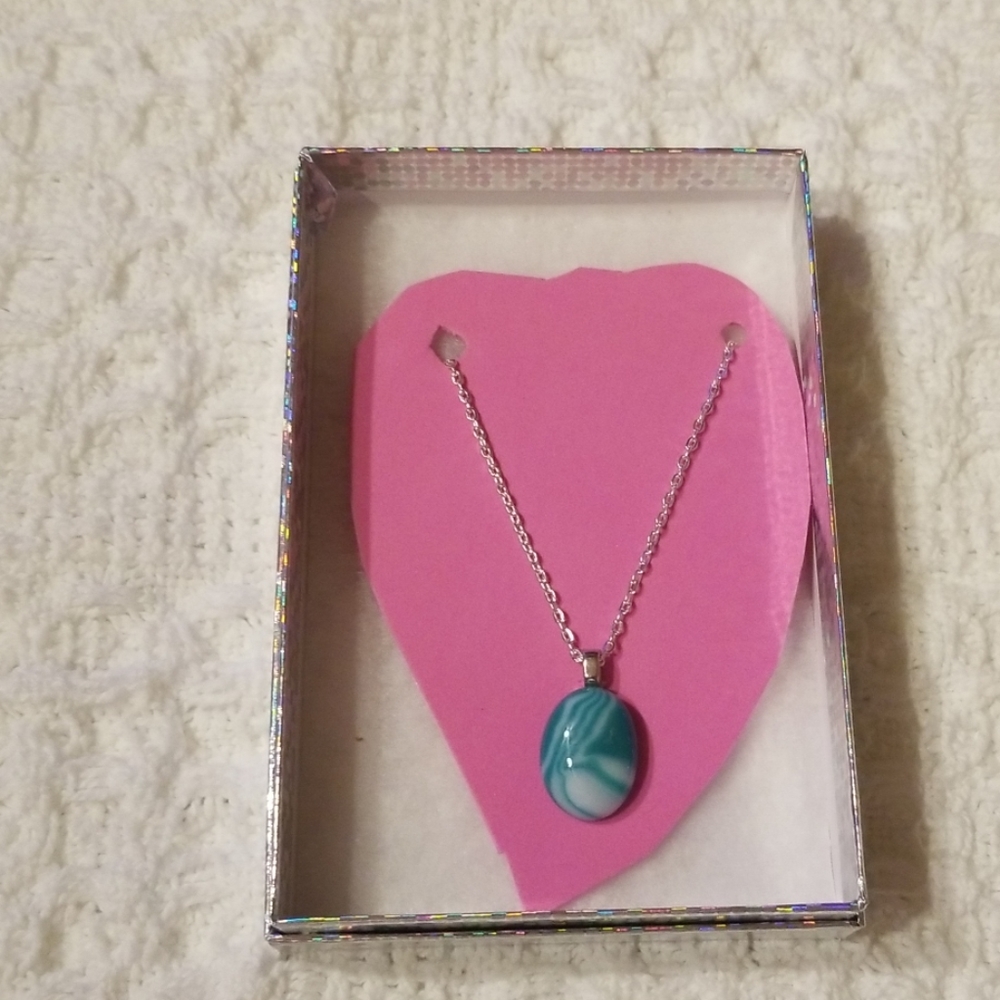 .925 sliver glass bead silver necklace